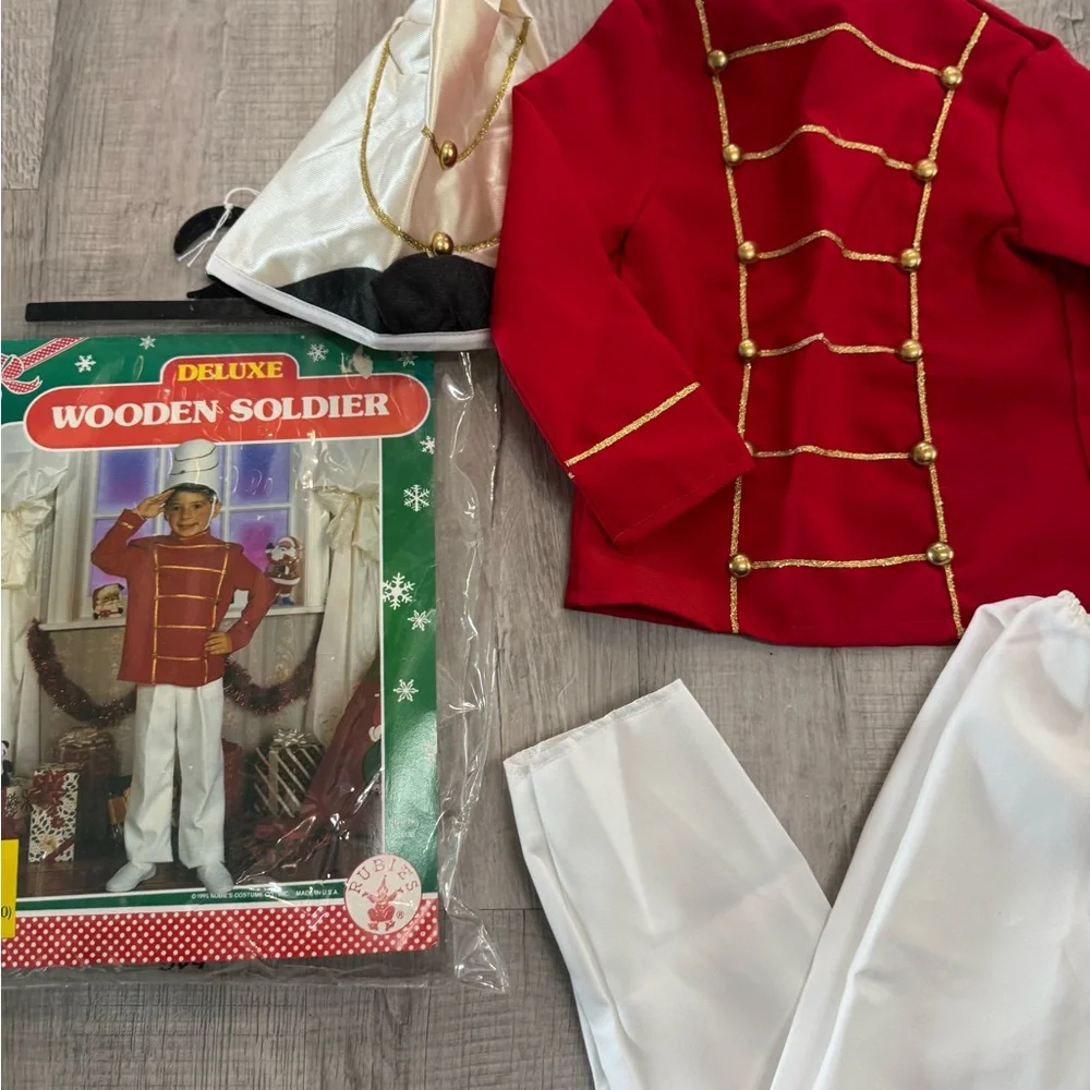 Deluxe Wooden Soldier Kids Costume - Red and White
